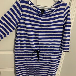 Blue and White Striped Dress